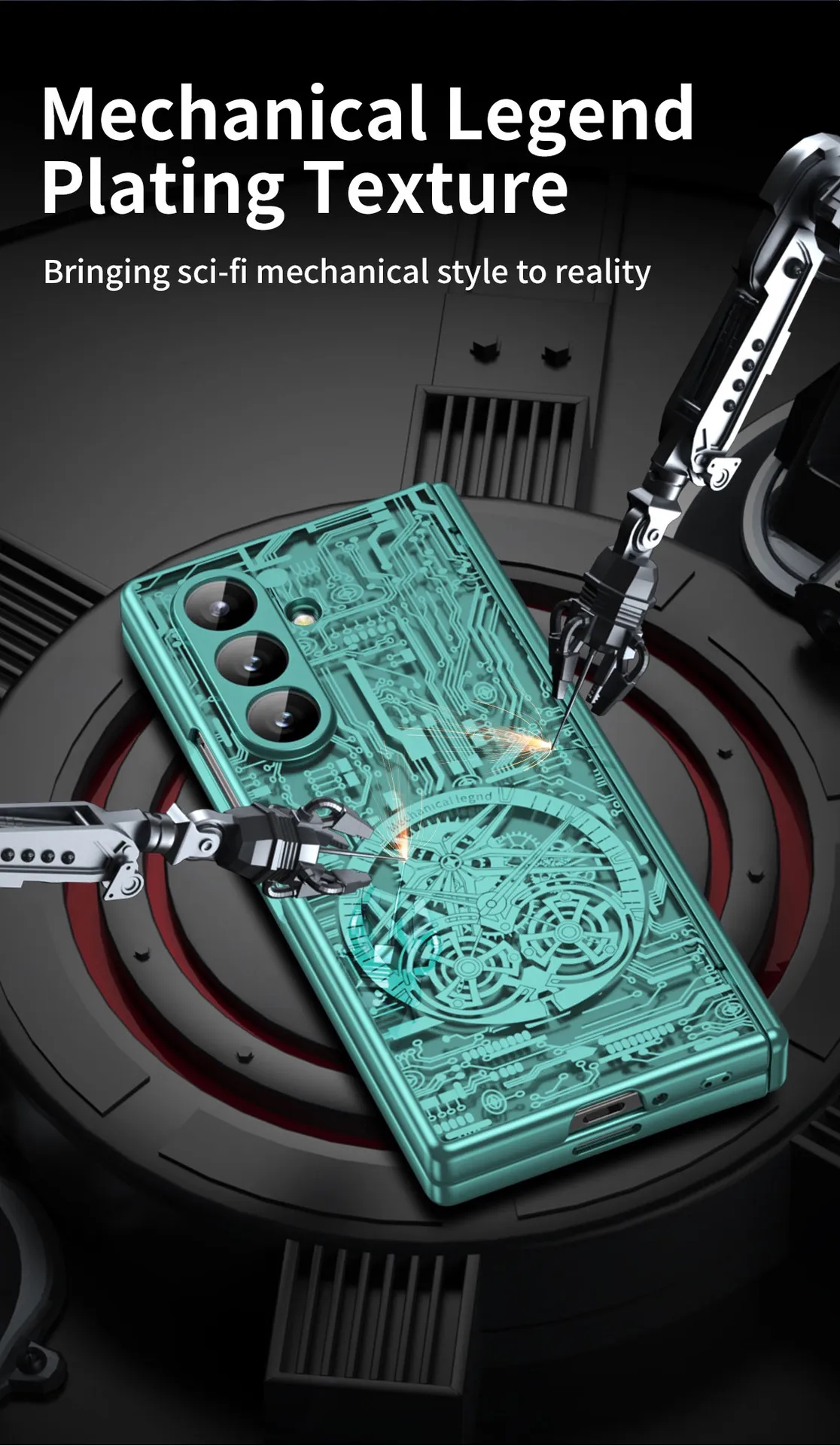 Compatible with Samsung Zfold8 Ultra phone case, FOLD8 foldable screen electroplated mechanical legendary full-coverage protective case