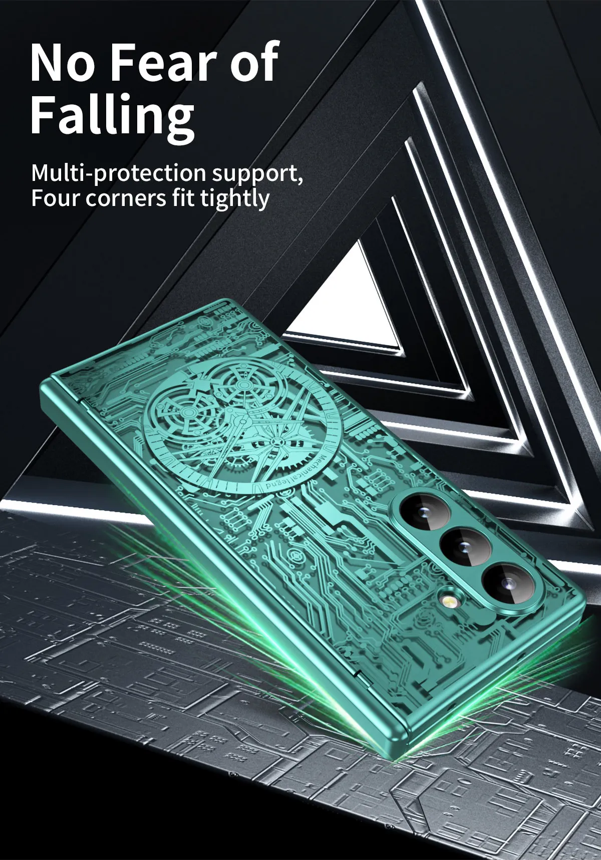 Compatible with Samsung Zfold8 Ultra phone case, FOLD8 foldable screen electroplated mechanical legendary full-coverage protective case
