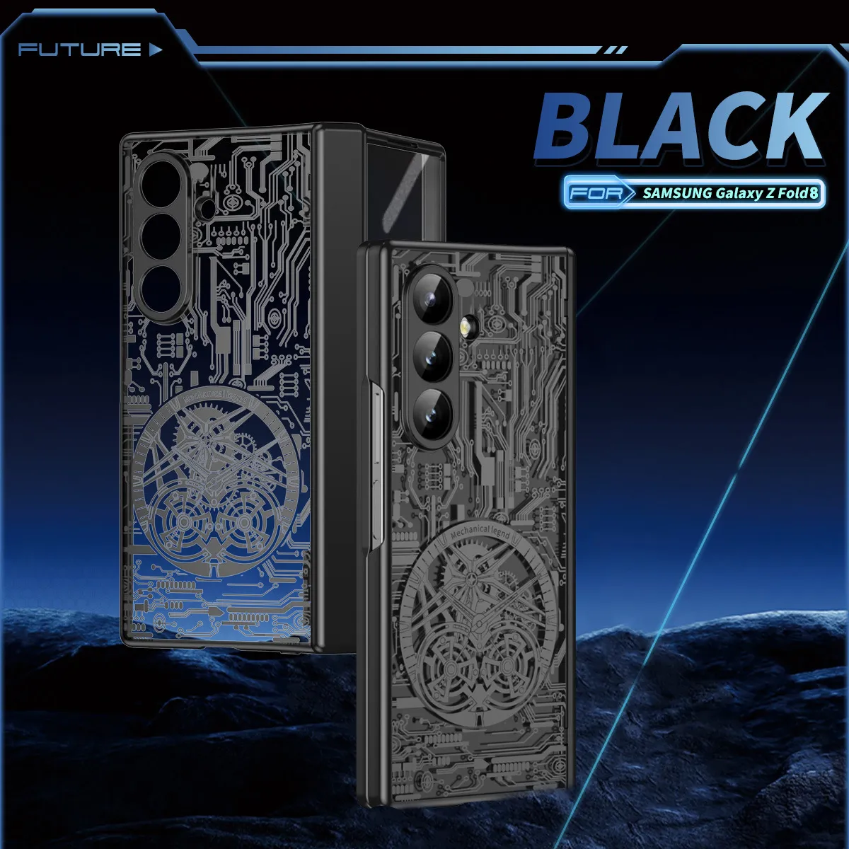 Compatible with Samsung Zfold8 Ultra phone case, FOLD8 foldable screen electroplated mechanical legendary full-coverage protective case