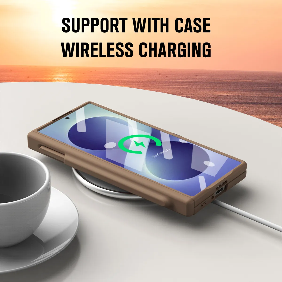 Compatible with Samsung Zfold 8 Ultra phone case, solid color, minimalist design, hinge, full coverage, drop protection.