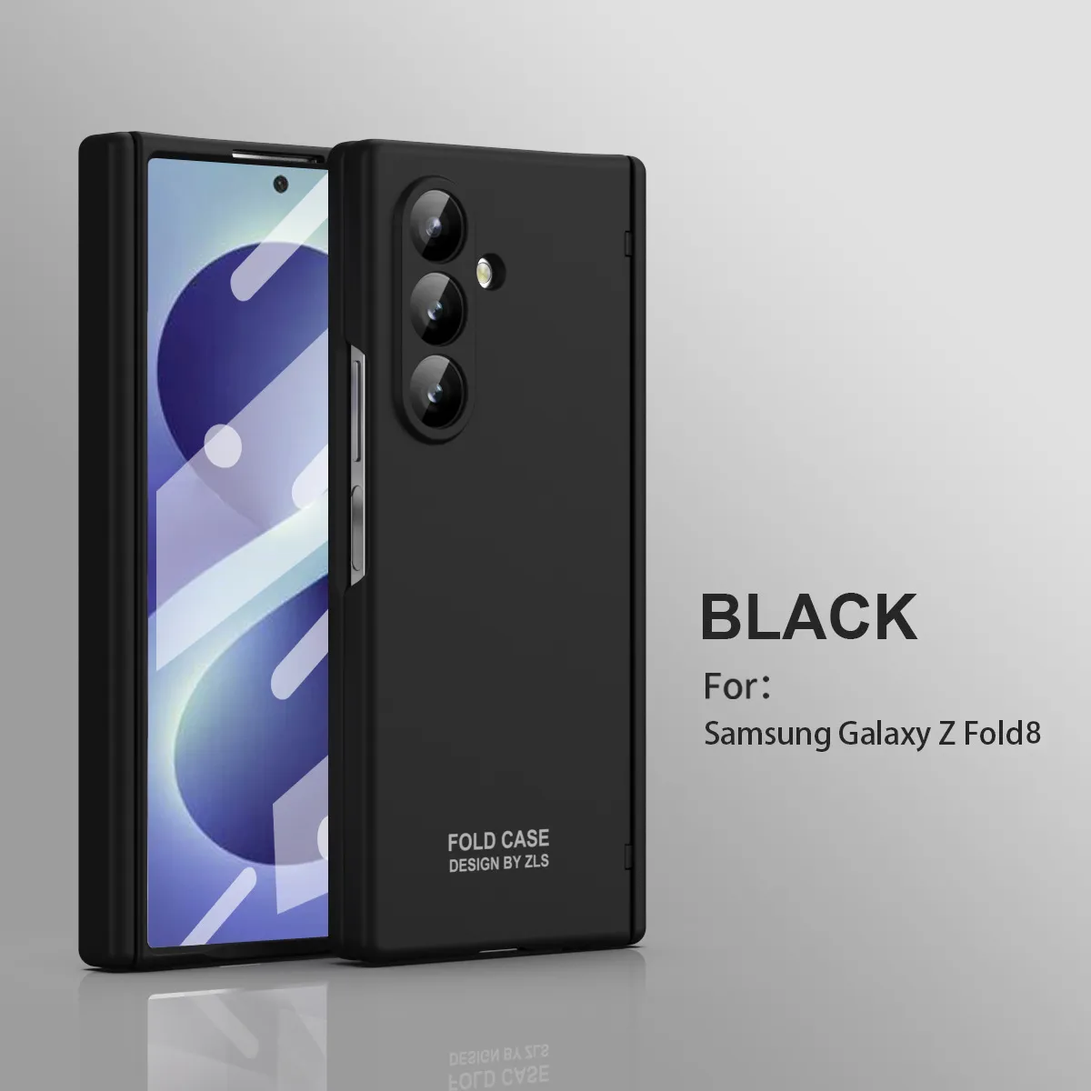 Compatible with Samsung Zfold 8 Ultra phone case, solid color, minimalist design, hinge, full coverage, drop protection.