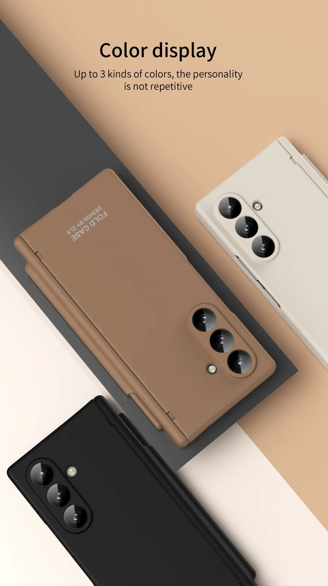 Compatible with Samsung Zfold 8 Ultra phone case, solid color, minimalist design, hinge, full coverage, drop protection.