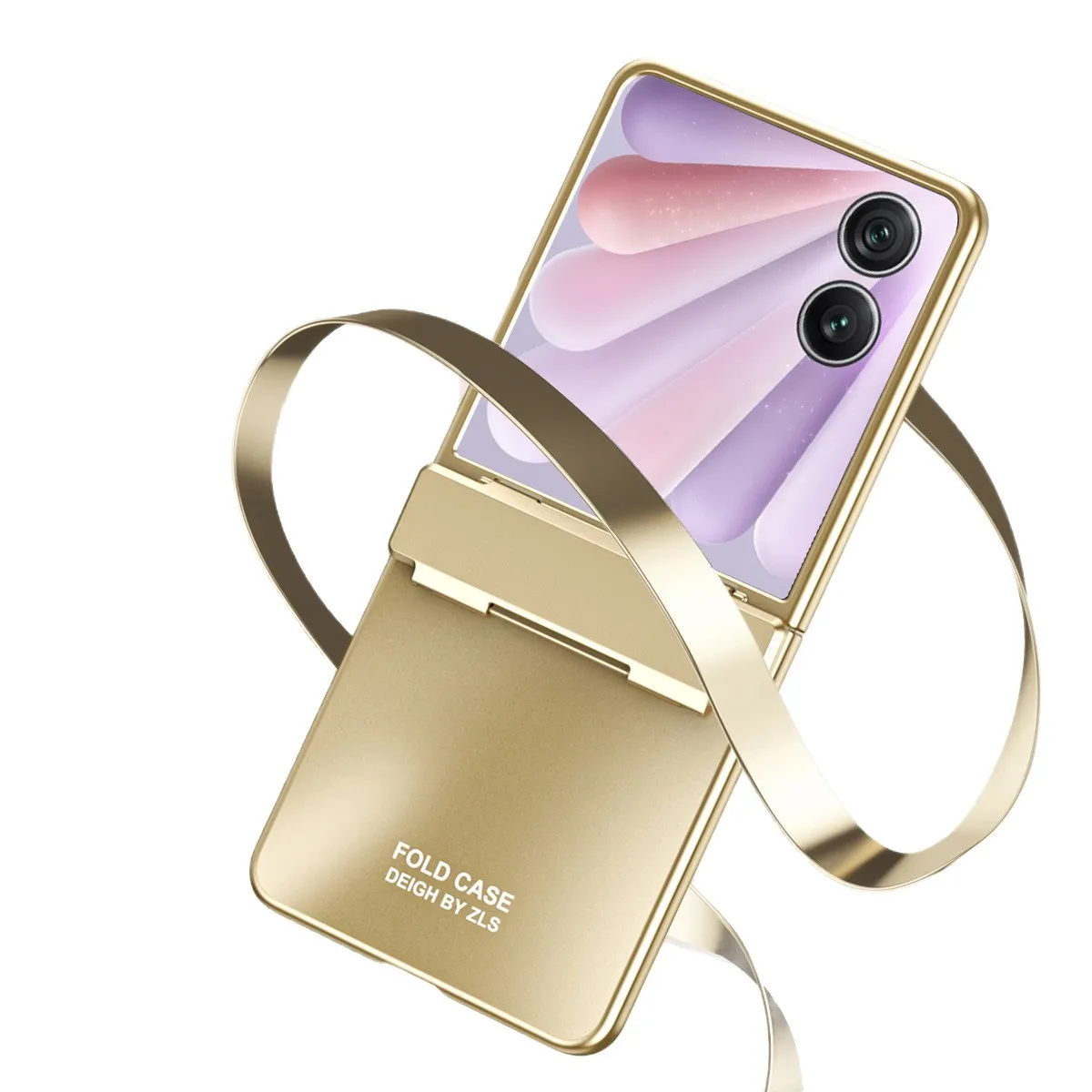 Compatible with Honor MagicV Flip2 phone case, foldable screen, luxury electroplated hinge, drop-proof protective case