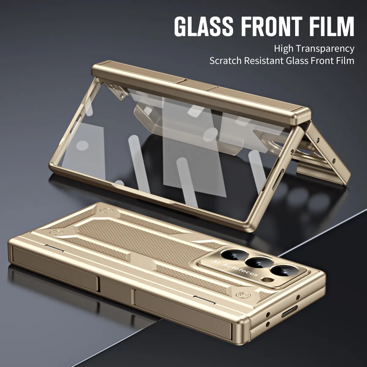 Compatible with Samsung ZFold 6 phone case, dual-stand folding protective case, gold-plated steel armor hinge, full-coverage shockproof case, 5G.