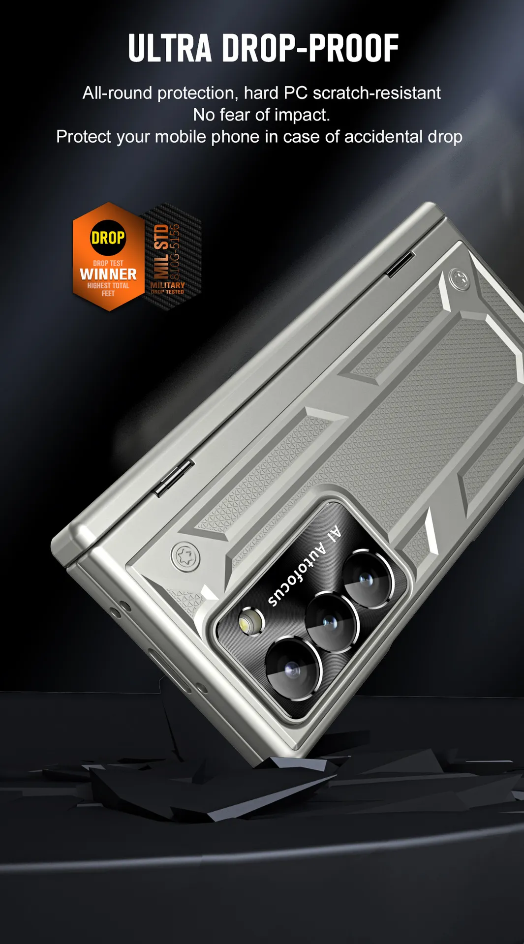 Compatible with Samsung ZFold 6 phone case, dual-stand folding protective case, gold-plated steel armor hinge, full-coverage shockproof case, 5G.