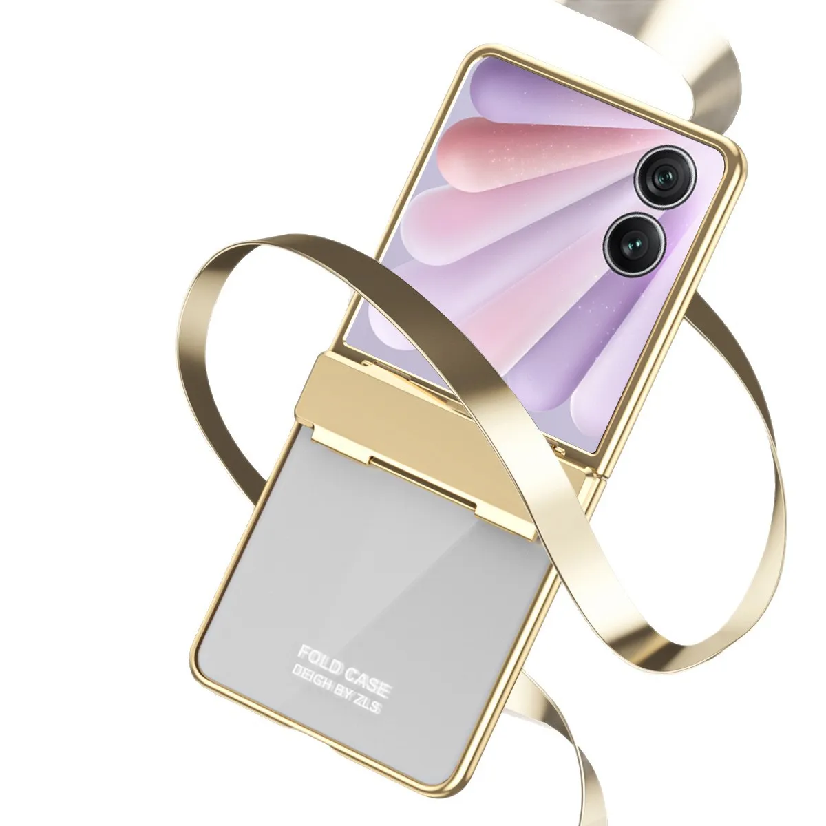 Honor Magic V Flip phone case, foldable screen, electroplated transparent hinge, drop-proof protective case.