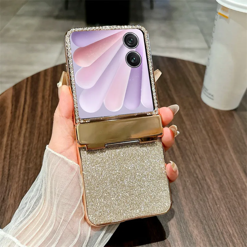 Compatible with Honor Magic V Flip2 phone case, foldable screen, luxury electroplated glitter, drop-proof protective case