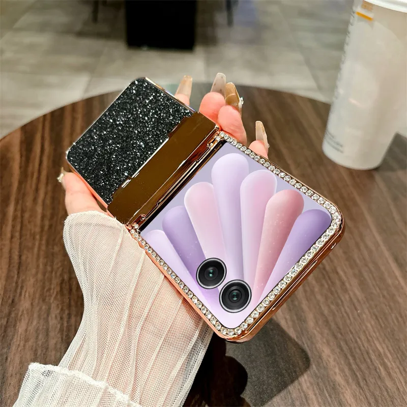 Compatible with Honor Magic V Flip2 phone case, foldable screen, luxury electroplated glitter, drop-proof protective case
