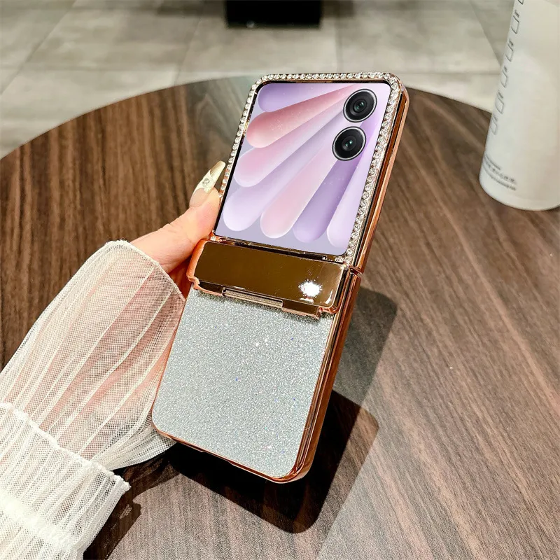 Compatible with Honor Magic V Flip2 phone case, foldable screen, luxury electroplated glitter, drop-proof protective case