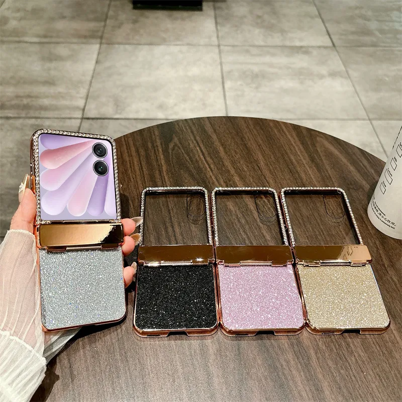Compatible with Honor Magic V Flip2 phone case, foldable screen, luxury electroplated glitter, drop-proof protective case