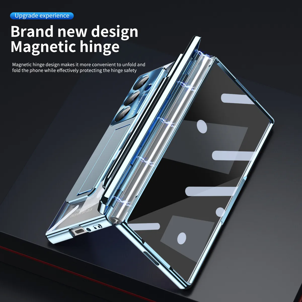 Samsung ZFold 8 Ultra phone case with magnetic hinge, electroplated shockproof design.