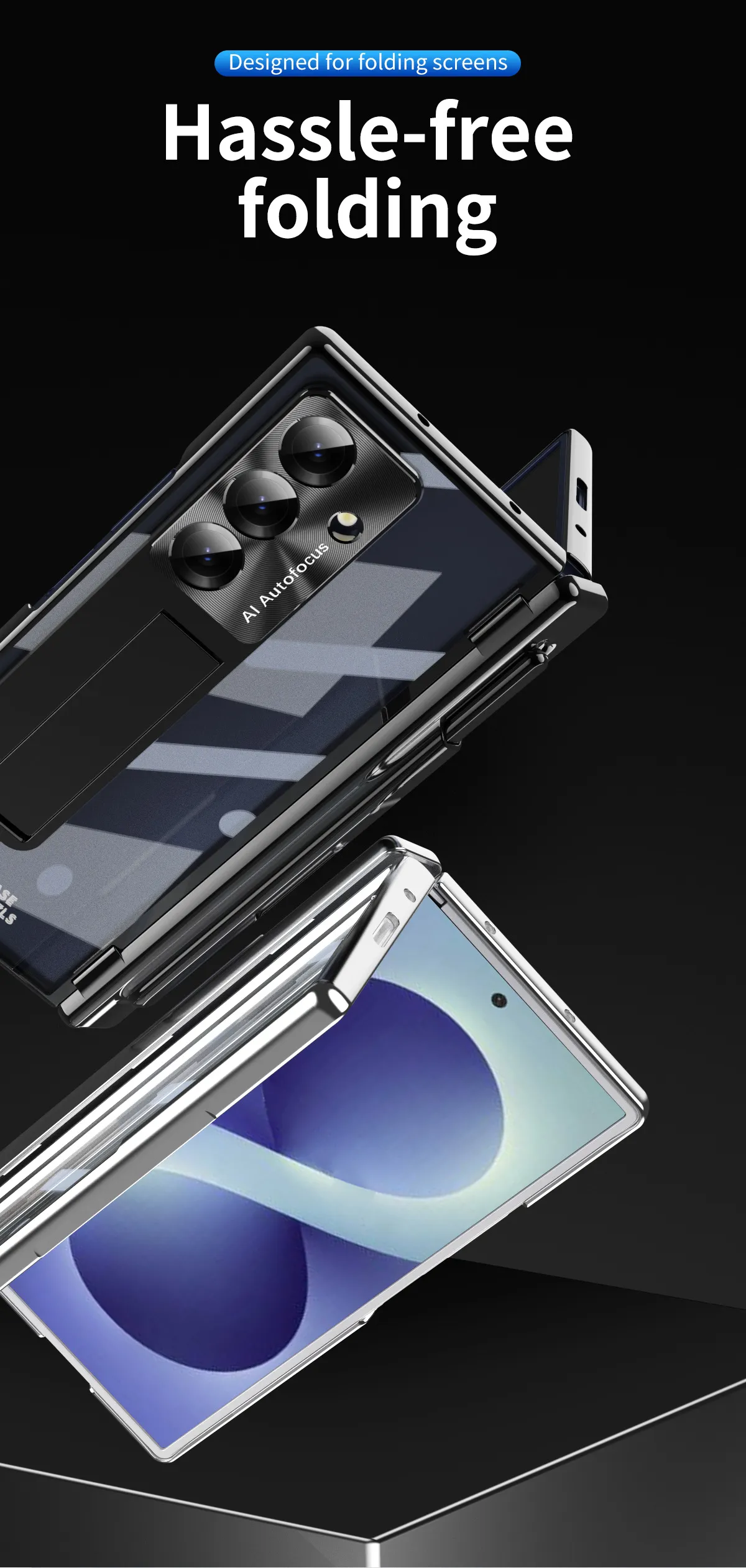 Samsung ZFold 8 Ultra phone case with magnetic hinge, electroplated shockproof design.