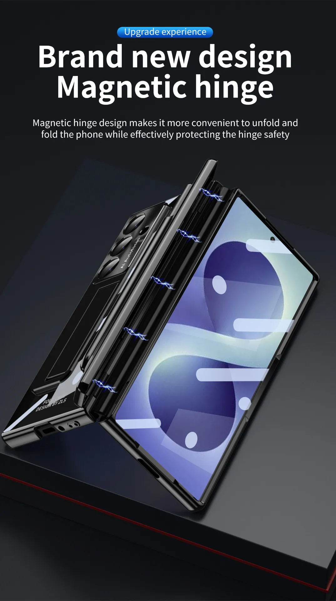 Samsung ZFold 8 Ultra phone case with magnetic hinge, electroplated shockproof design.