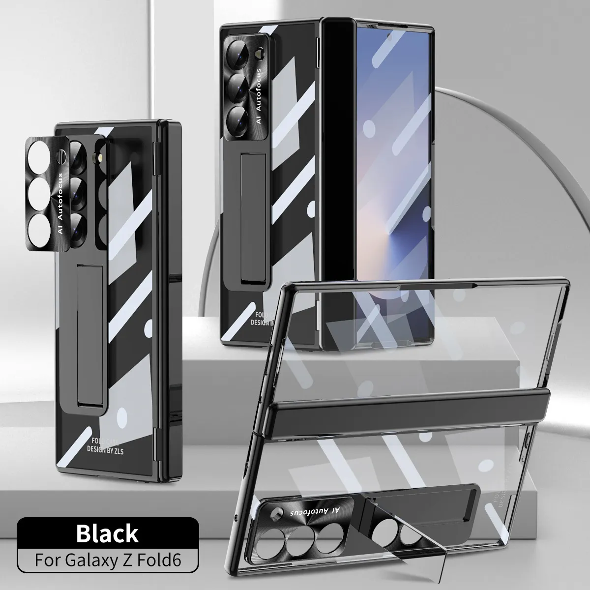 Samsung ZFold 6 Phone Case FOLD6 Magnetic Hinge Folding Protective Case W24 Electroplated Transparent Case Solid Color Applicable