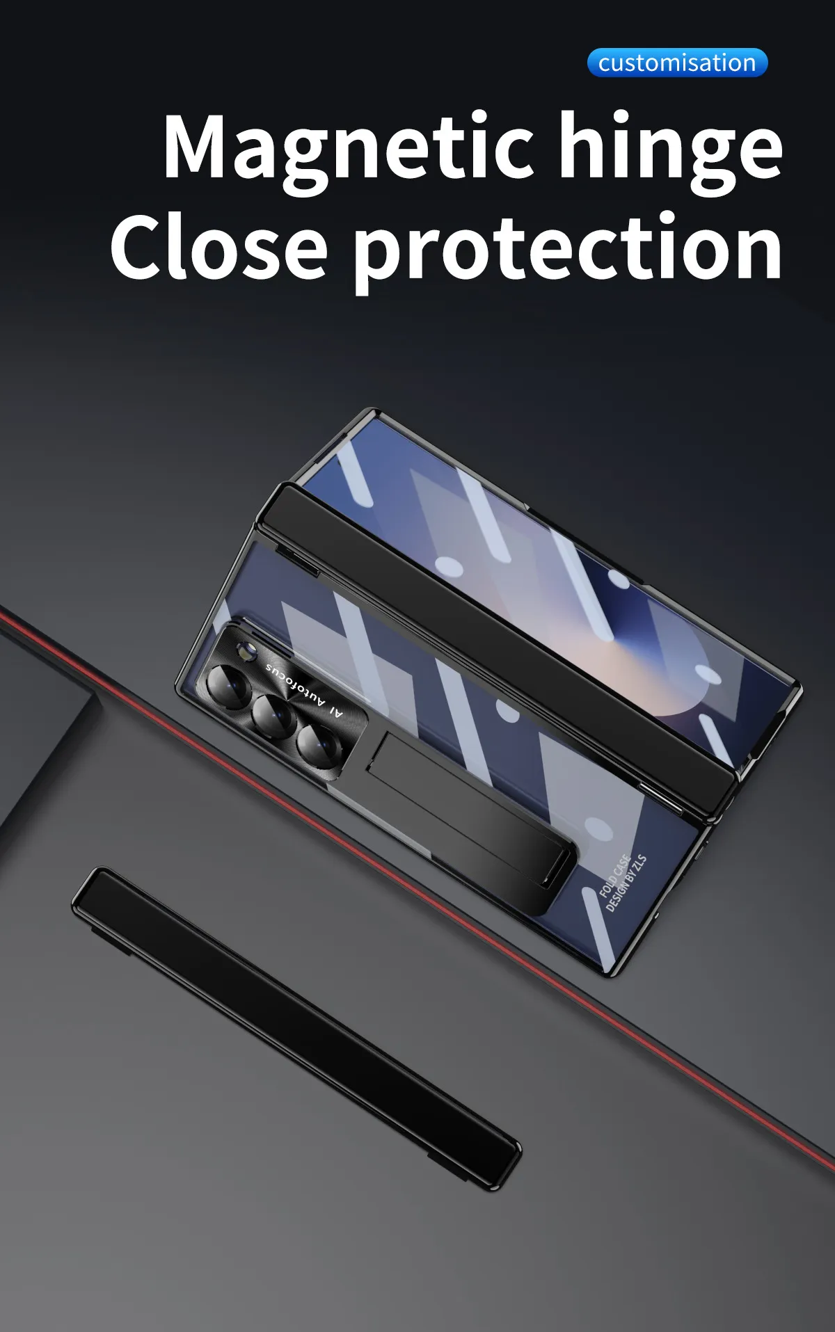 Samsung ZFold 6 Phone Case FOLD6 Magnetic Hinge Folding Protective Case W24 Electroplated Transparent Case Solid Color Applicable