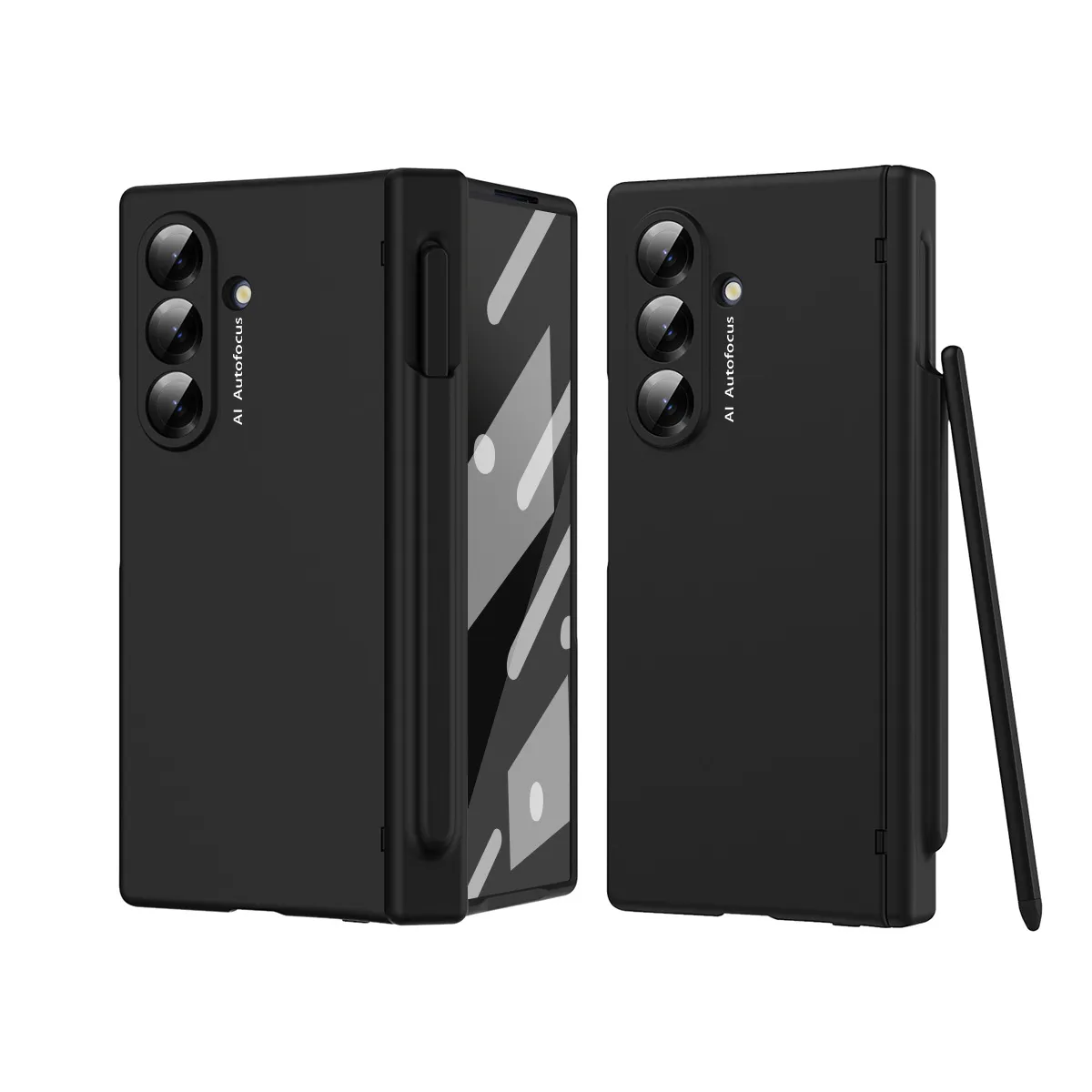 Compatible with Samsung Zfold7 phone case, new pen slot FOLD6 ultra-thin business solid color full-coverage protective case for stylus pen.