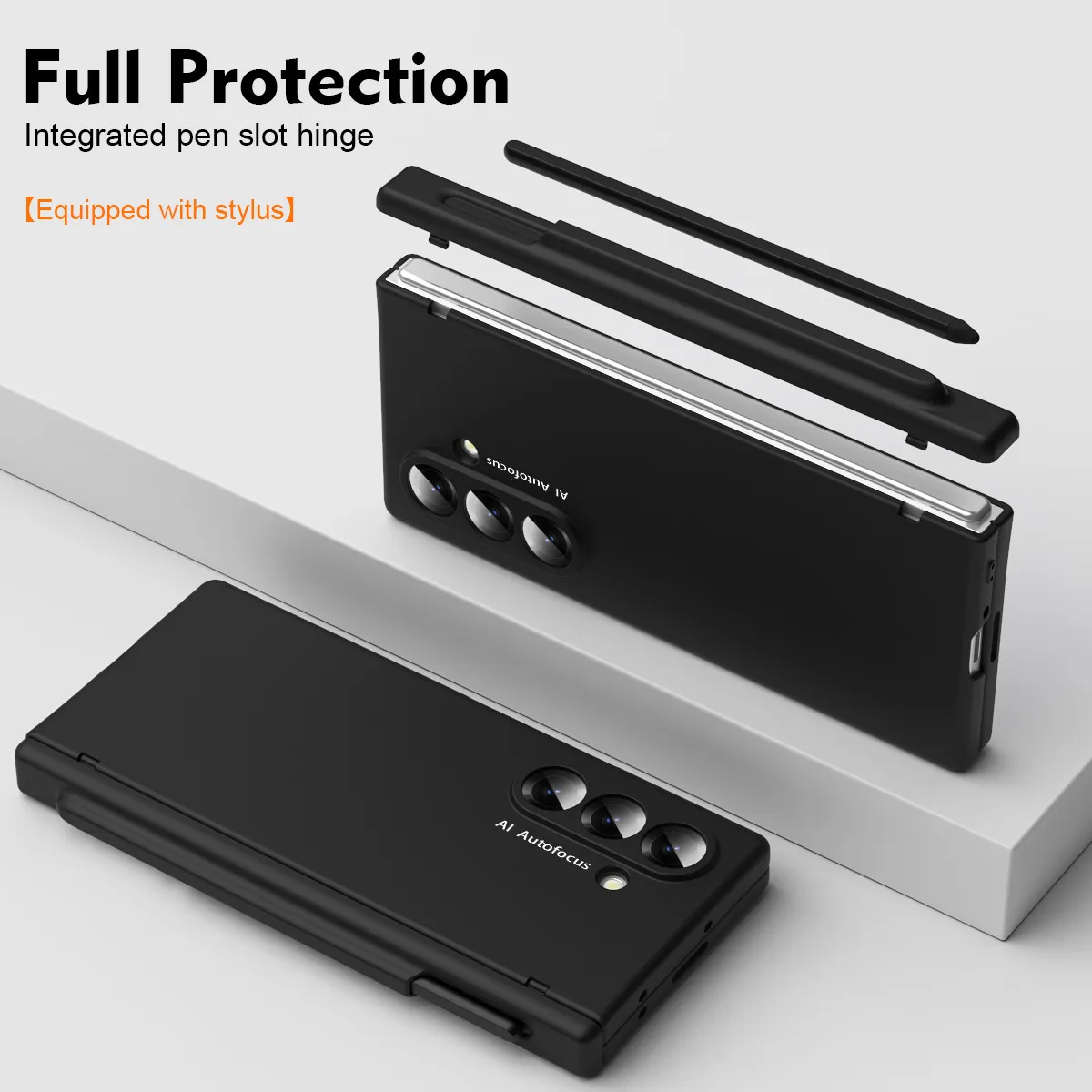 Compatible with Samsung Zfold7 phone case, new pen slot FOLD6 ultra-thin business solid color full-coverage protective case for stylus pen.