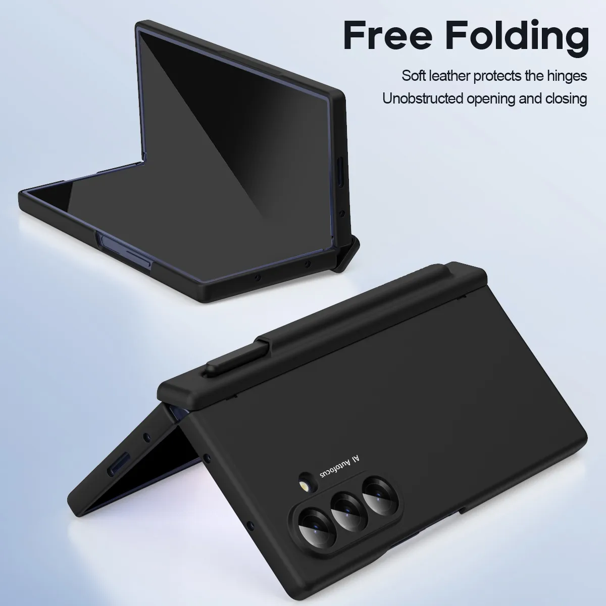 Compatible with Samsung Zfold7 phone case, new pen slot FOLD6 ultra-thin business solid color full-coverage protective case for stylus pen.