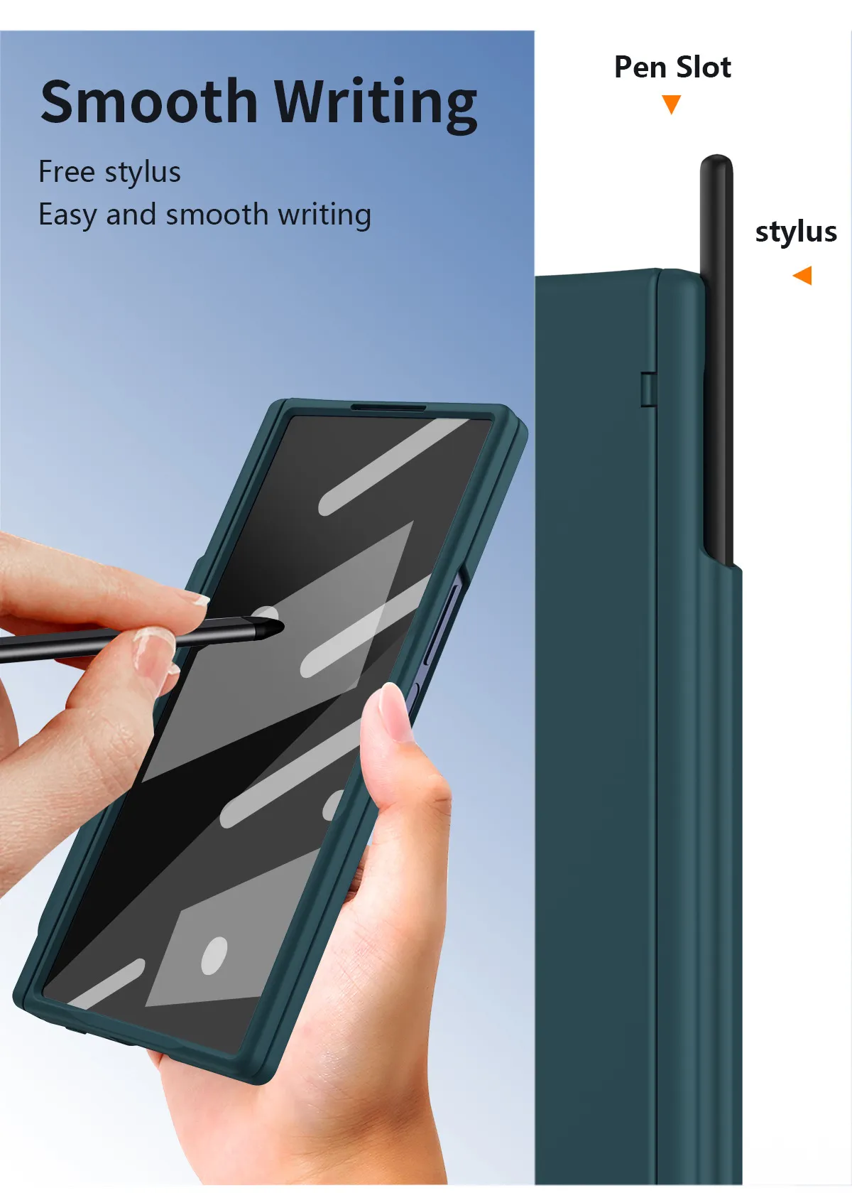 Compatible with Samsung Zfold7 phone case, new pen slot FOLD6 ultra-thin business solid color full-coverage protective case for stylus pen.