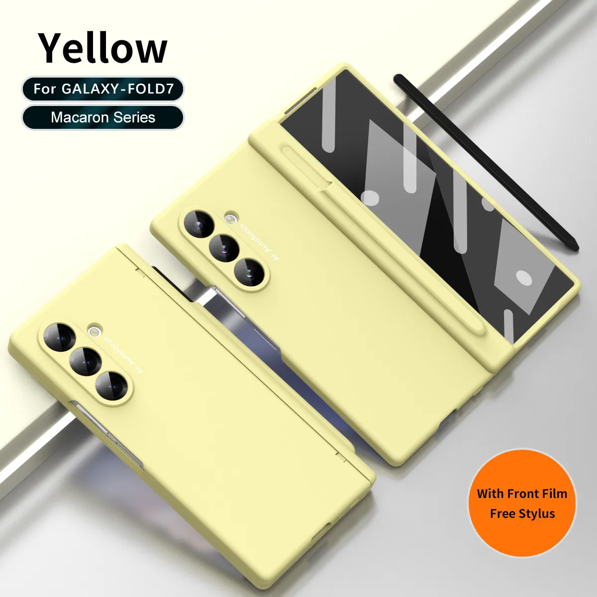 Compatible with Samsung Zfold7 phone case, new pen slot FOLD6 ultra-thin business solid color full-coverage protective case for stylus pen.