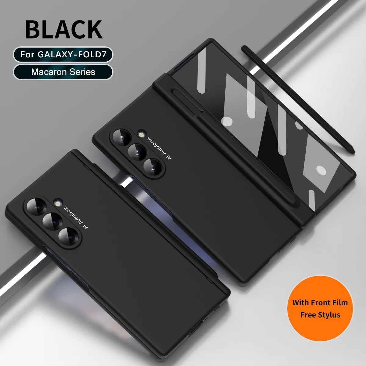 Compatible with Samsung Zfold7 phone case, new pen slot FOLD6 ultra-thin business solid color full-coverage protective case for stylus pen.