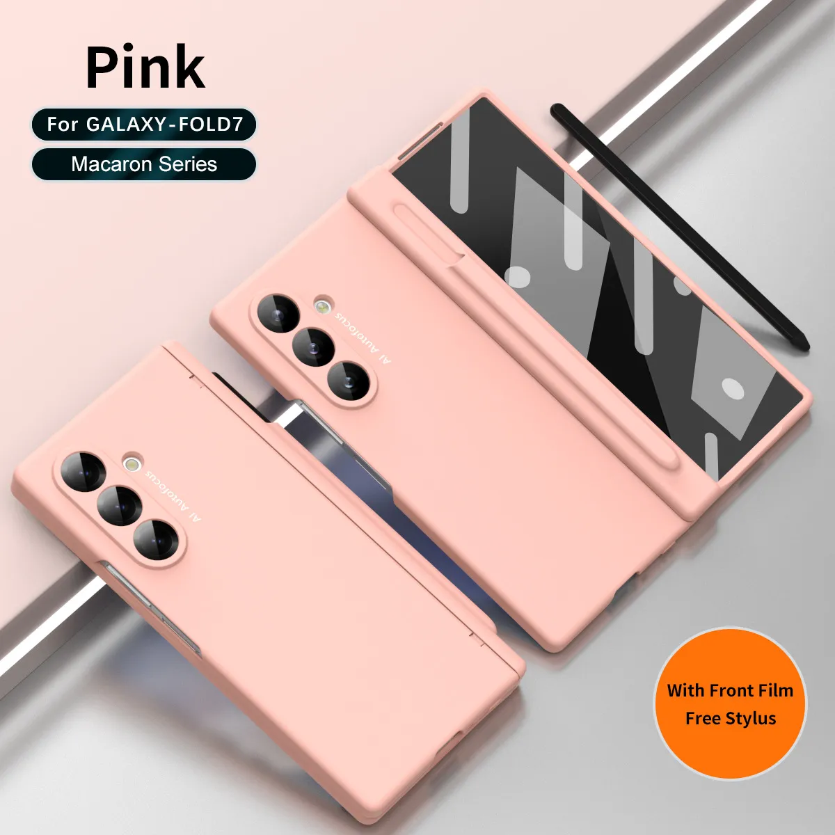 Compatible with Samsung Zfold7 phone case, new pen slot FOLD6 ultra-thin business solid color full-coverage protective case for stylus pen.