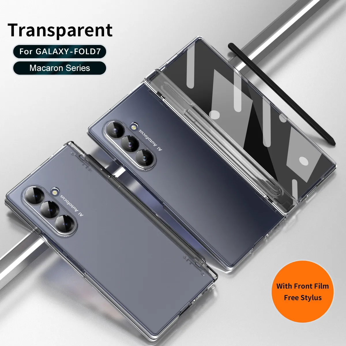 Compatible with Samsung Zfold7 phone case, new pen slot FOLD6 ultra-thin business solid color full-coverage protective case for stylus pen.