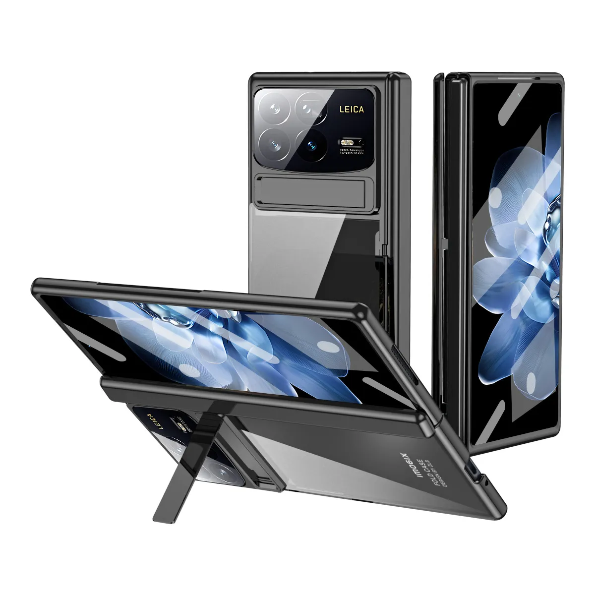Xiaomi MIX FOLD4 phone case, electroplated transparent case with integrated anti-drop protection, suitable for foldable screens.