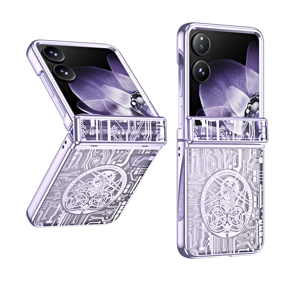 Compatible with Xiaomi MIX Flip phone case, electroplated transparent hinge, drop-proof protective case for foldable screens.