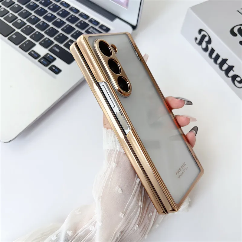 Samsung ZFold 6 phone case, FOLD6 magnetic pen slot folding protective case, W24 electroplated transparent shockproof case.