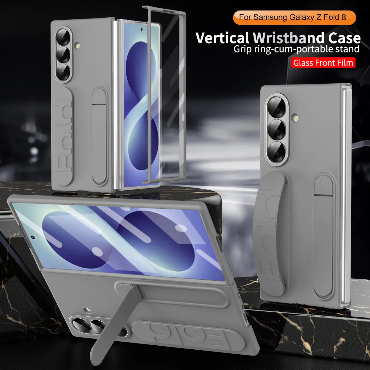 Compatible with Samsung Zfold8 Ultra phone case, official wrist strap case, integrated anti-drop protective case.