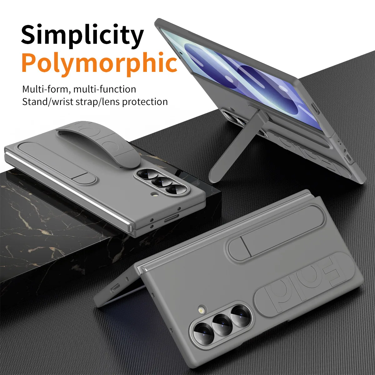Compatible with Samsung Zfold8 Ultra phone case, official wrist strap case, integrated anti-drop protective case.