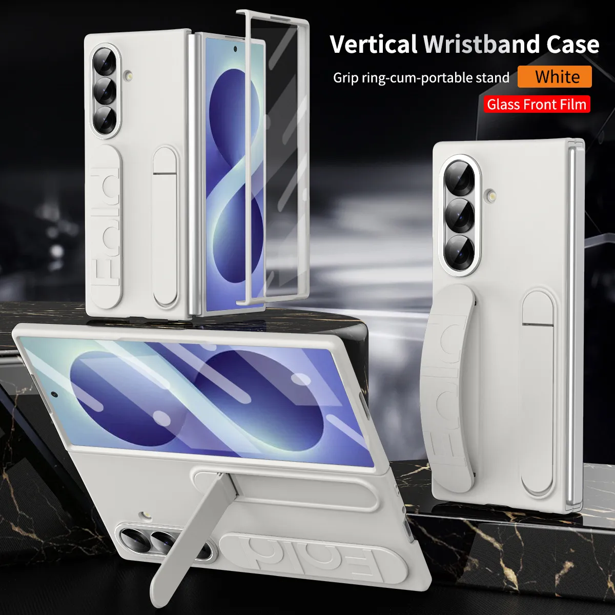 Compatible with Samsung Zfold8 Ultra phone case, official wrist strap case, integrated anti-drop protective case.