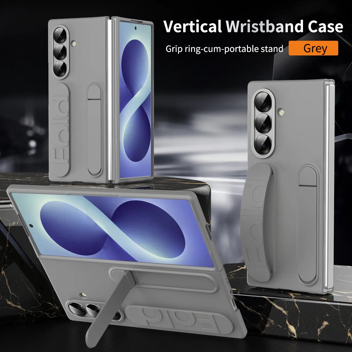 Compatible with Samsung Zfold8 Ultra phone case, official wrist strap case, integrated anti-drop protective case.