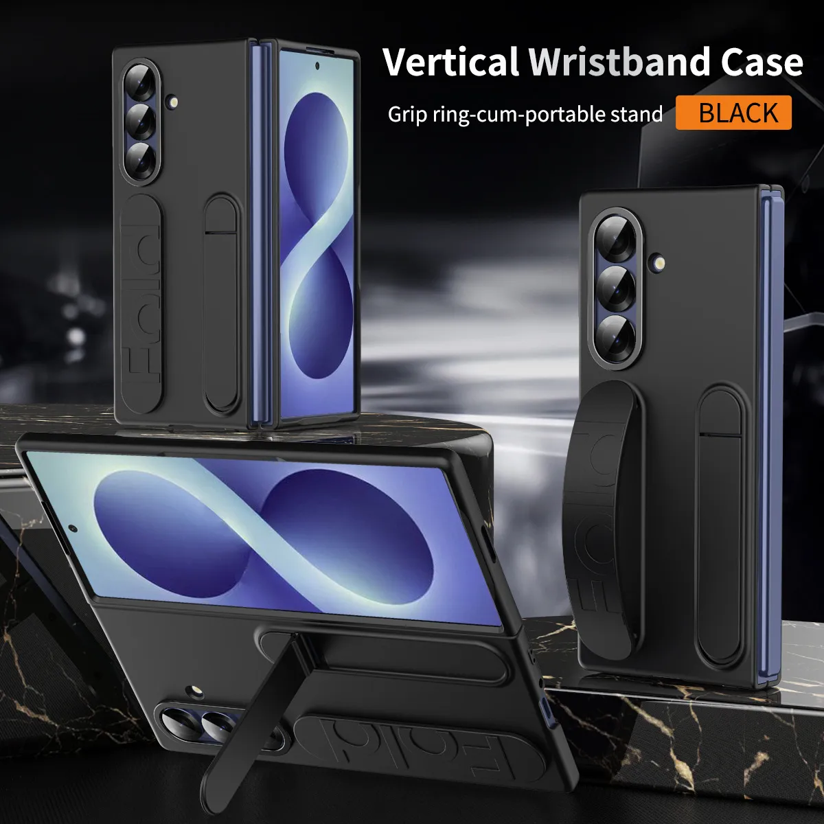 Compatible with Samsung Zfold8 Ultra phone case, official wrist strap case, integrated anti-drop protective case.