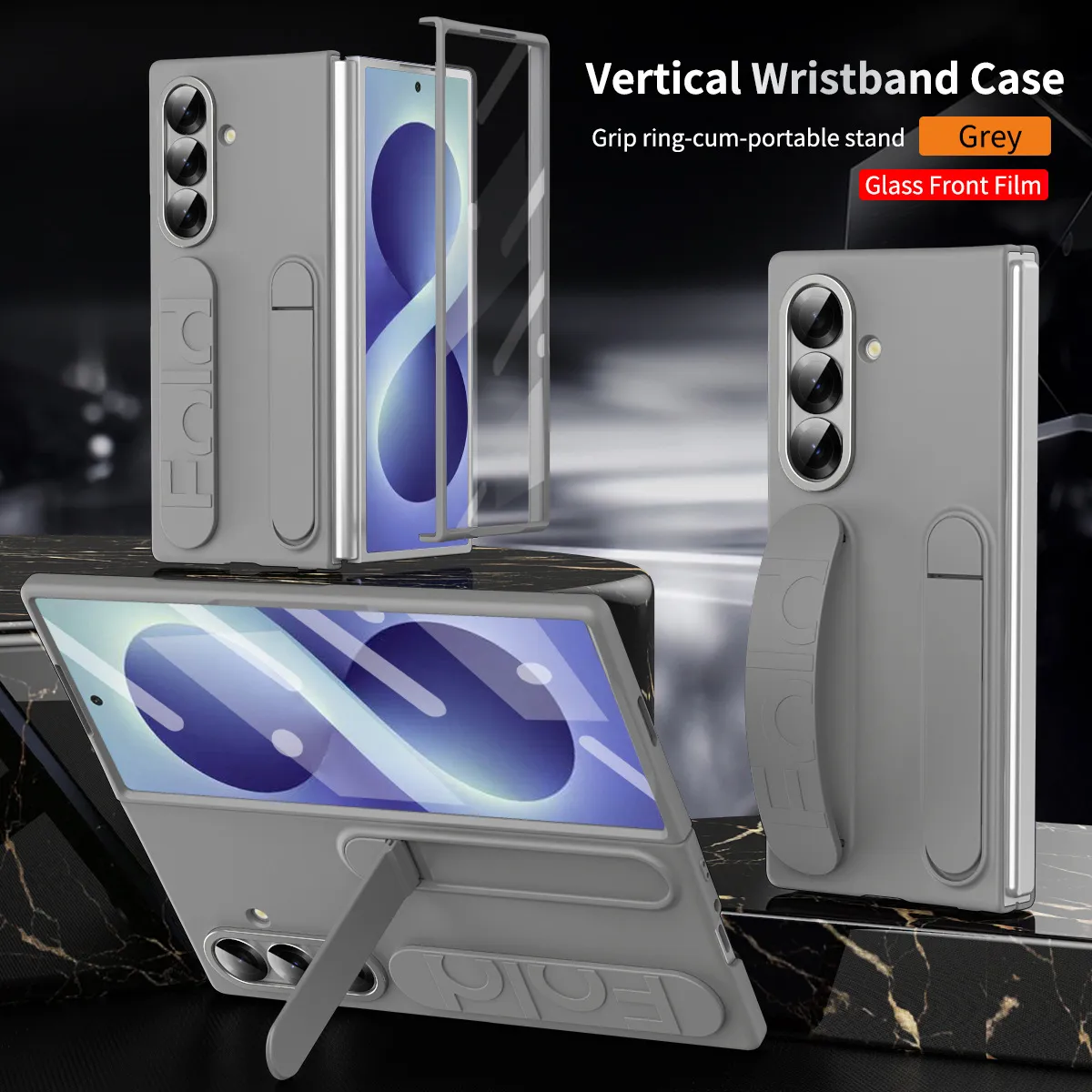 Compatible with Samsung Zfold8 Ultra phone case, official wrist strap case, integrated anti-drop protective case.