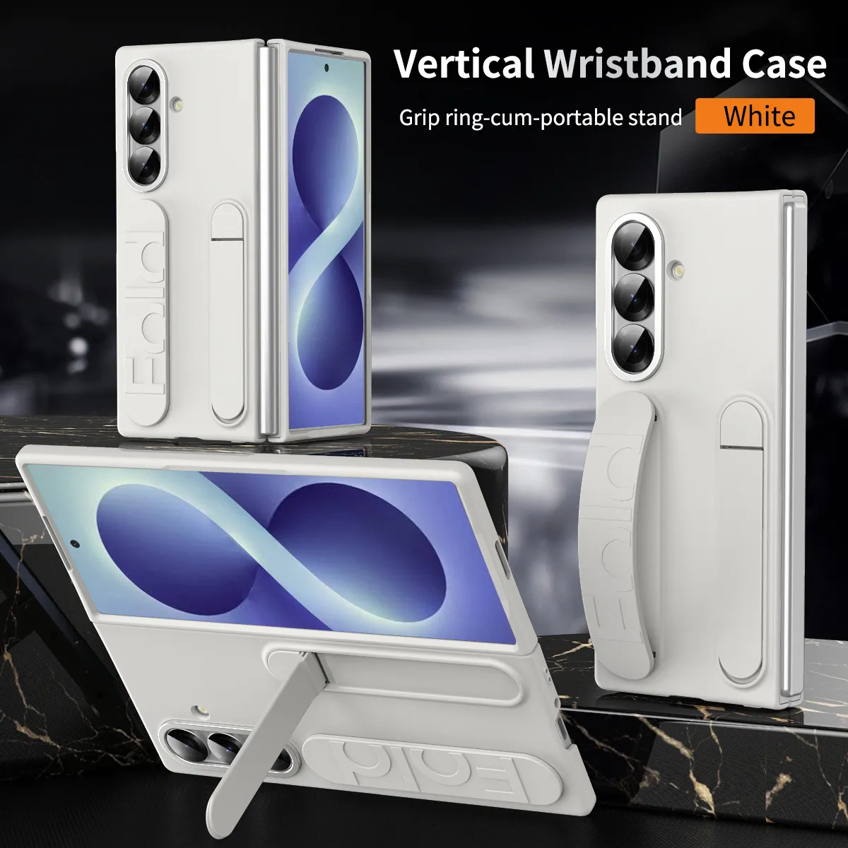 Compatible with Samsung Zfold8 Ultra phone case, official wrist strap case, integrated anti-drop protective case.