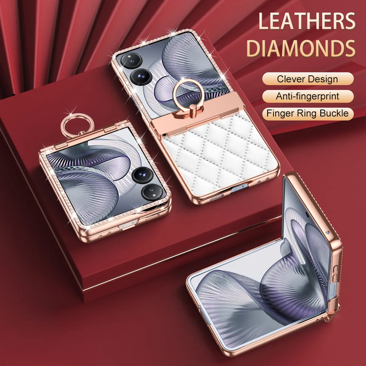 Compatible with Xiaomi MIX Flip2 phone case, foldable screen, small Chanel-style diamond hinge, drop protection.