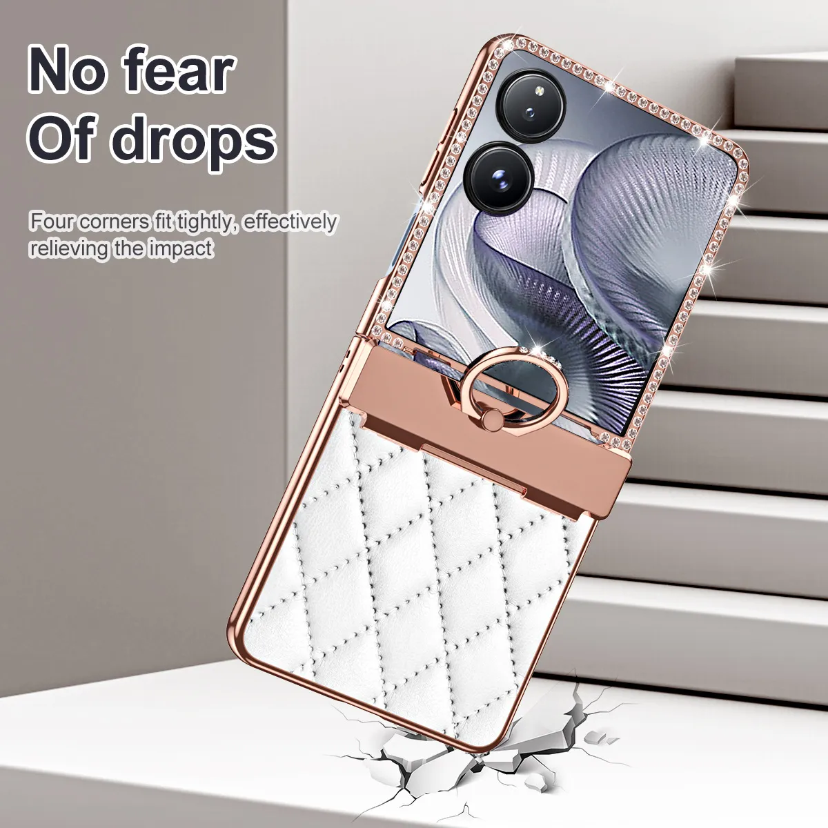 Compatible with Xiaomi MIX Flip2 phone case, foldable screen, small Chanel-style diamond hinge, drop protection.