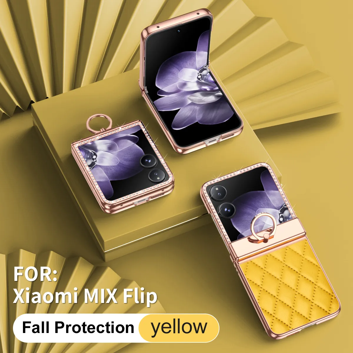 Compatible with Xiaomi MIX Flip2 phone case, foldable screen, small Chanel-style diamond hinge, drop protection.