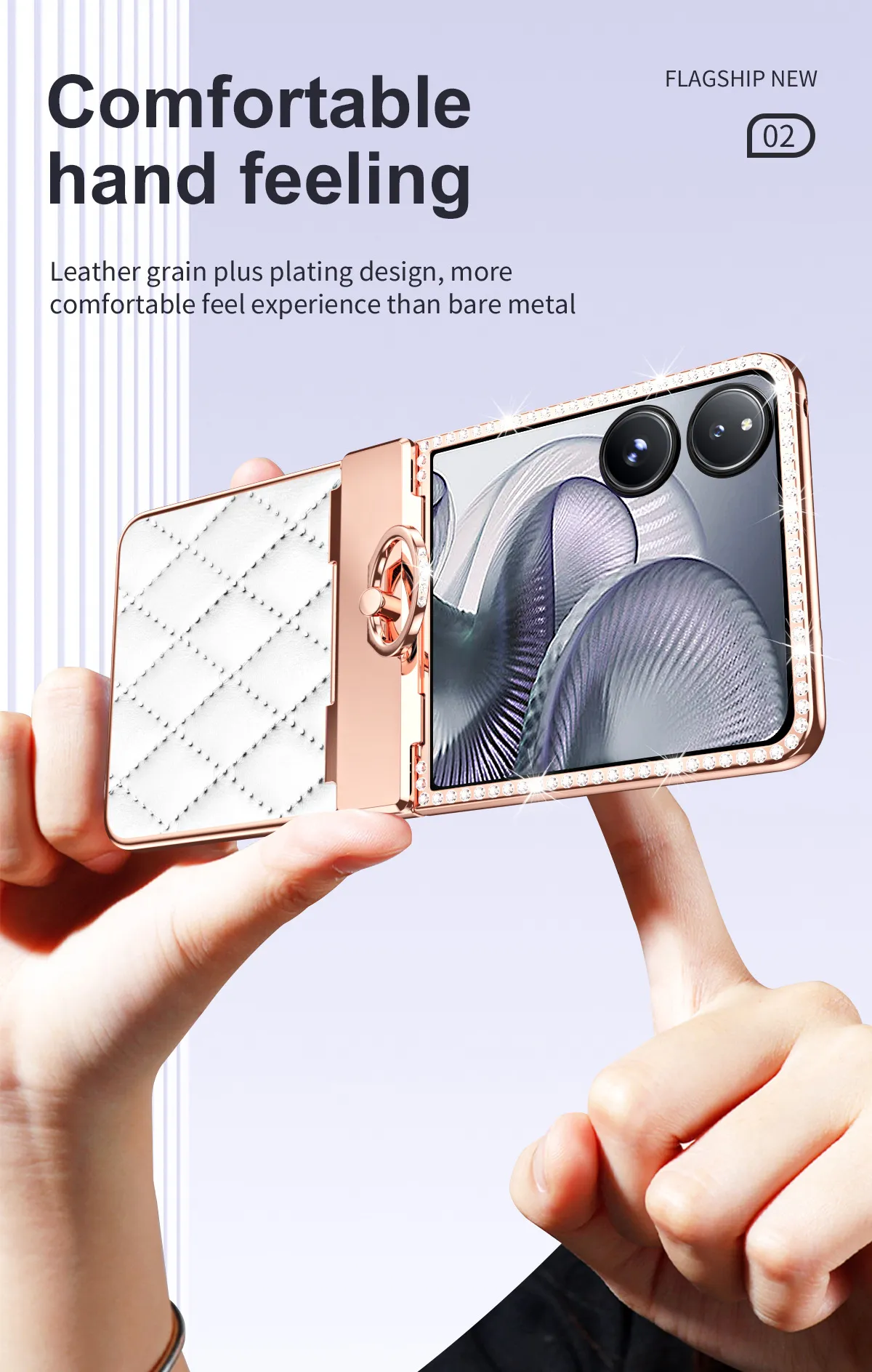 Compatible with Xiaomi MIX Flip2 phone case, foldable screen, small Chanel-style diamond hinge, drop protection.