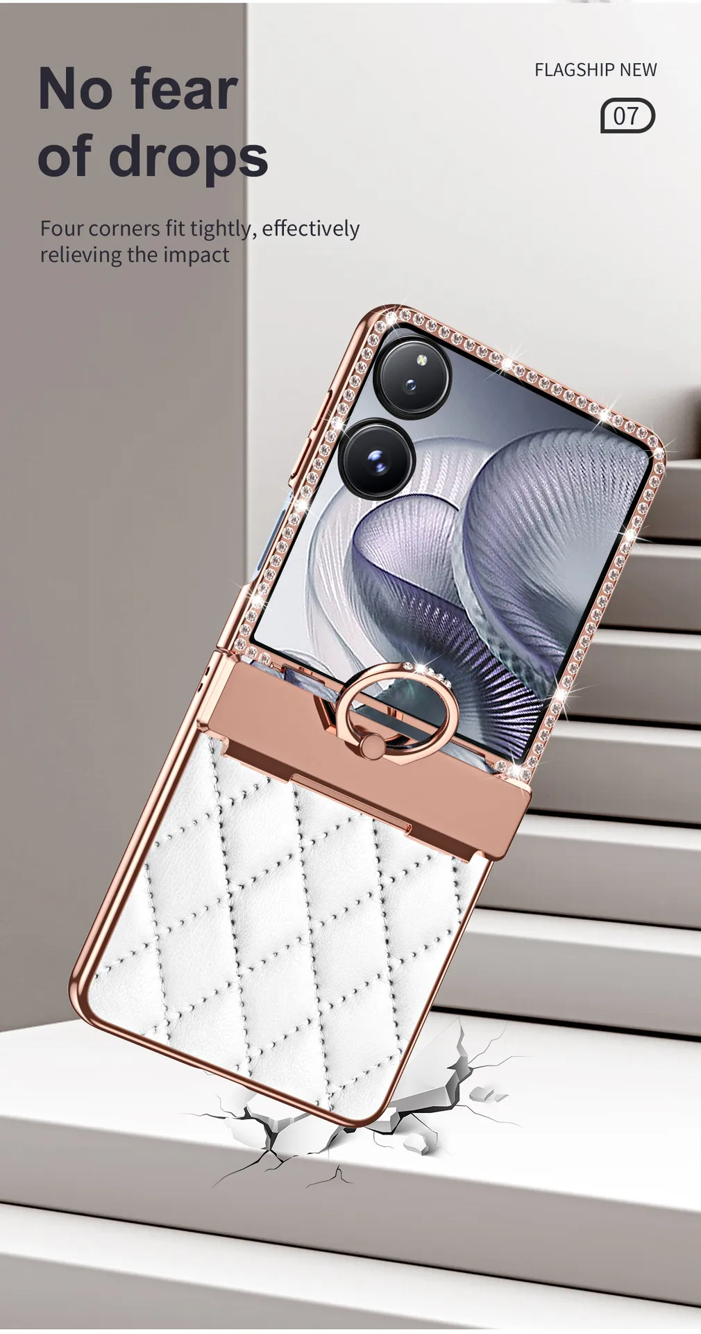 Compatible with Xiaomi MIX Flip2 phone case, foldable screen, small Chanel-style diamond hinge, drop protection.