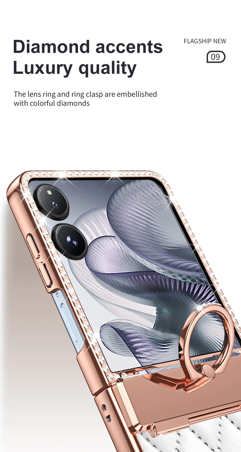 Compatible with Xiaomi MIX Flip2 phone case, foldable screen, small Chanel-style diamond hinge, drop protection.