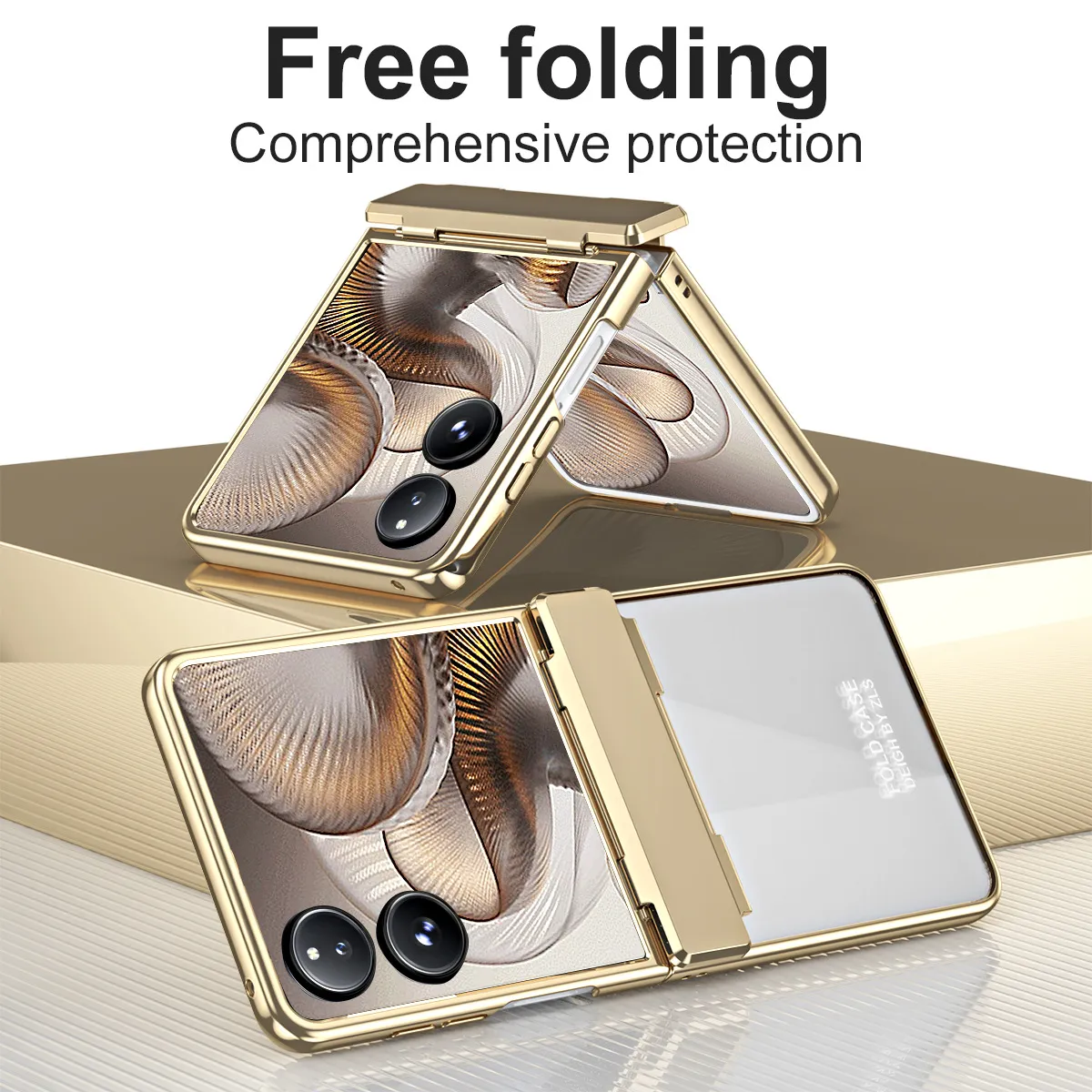 Compatible with Xiaomi MIX Flip2 phone case, electroplated transparent hinge, drop-proof protective case for foldable screen.