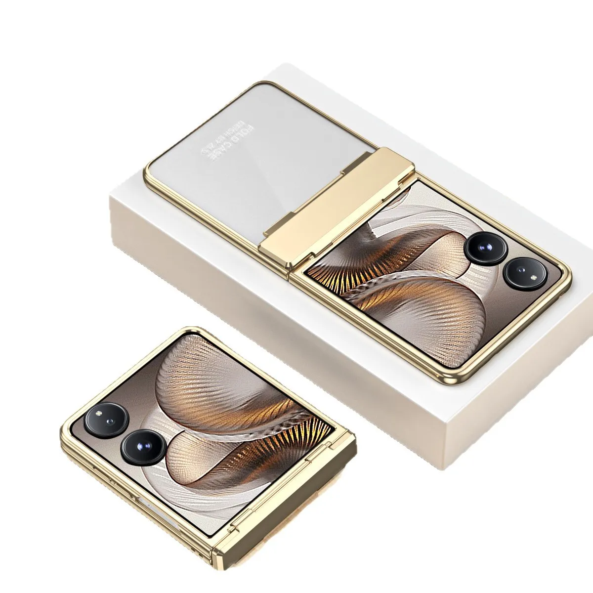 Compatible with Xiaomi MIX Flip2 phone case, electroplated transparent hinge, drop-proof protective case for foldable screen.