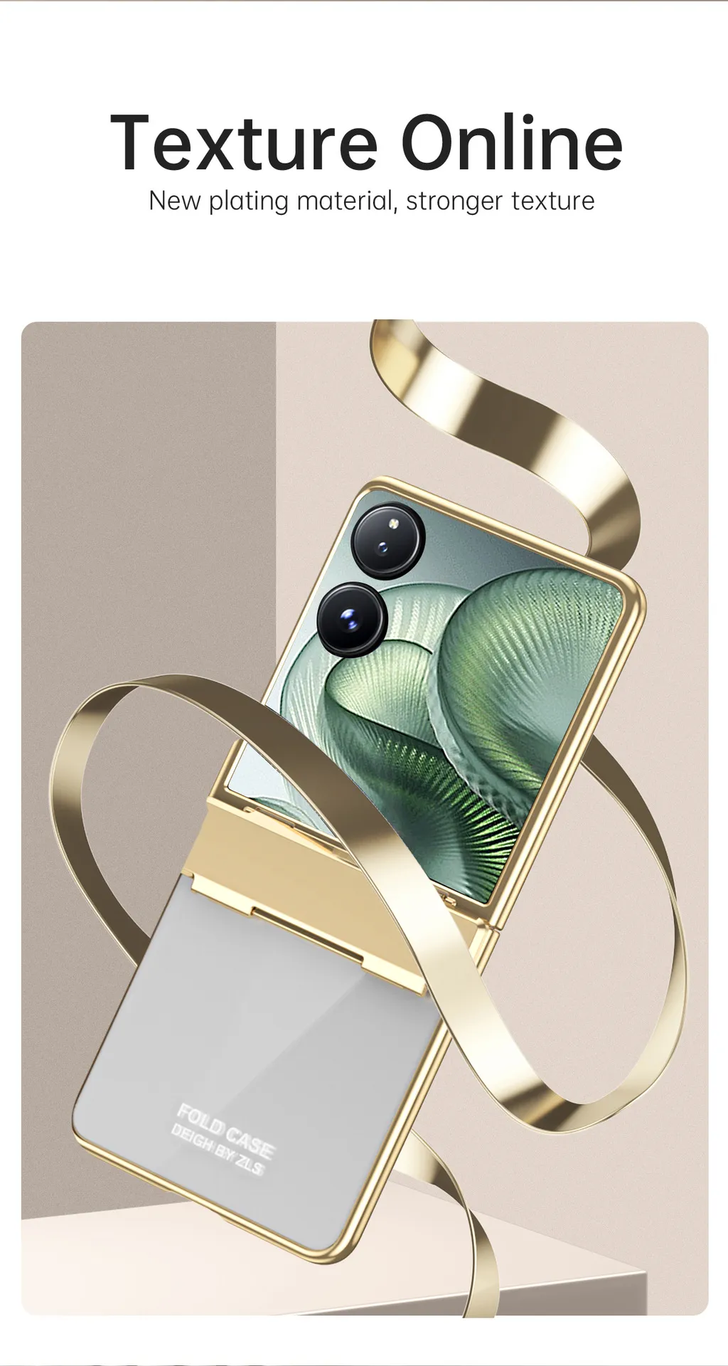 Compatible with Xiaomi MIX Flip2 phone case, electroplated transparent hinge, drop-proof protective case for foldable screen.