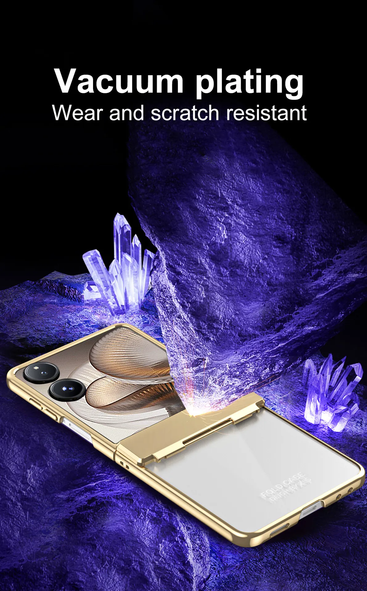 Compatible with Xiaomi MIX Flip2 phone case, electroplated transparent hinge, drop-proof protective case for foldable screen.