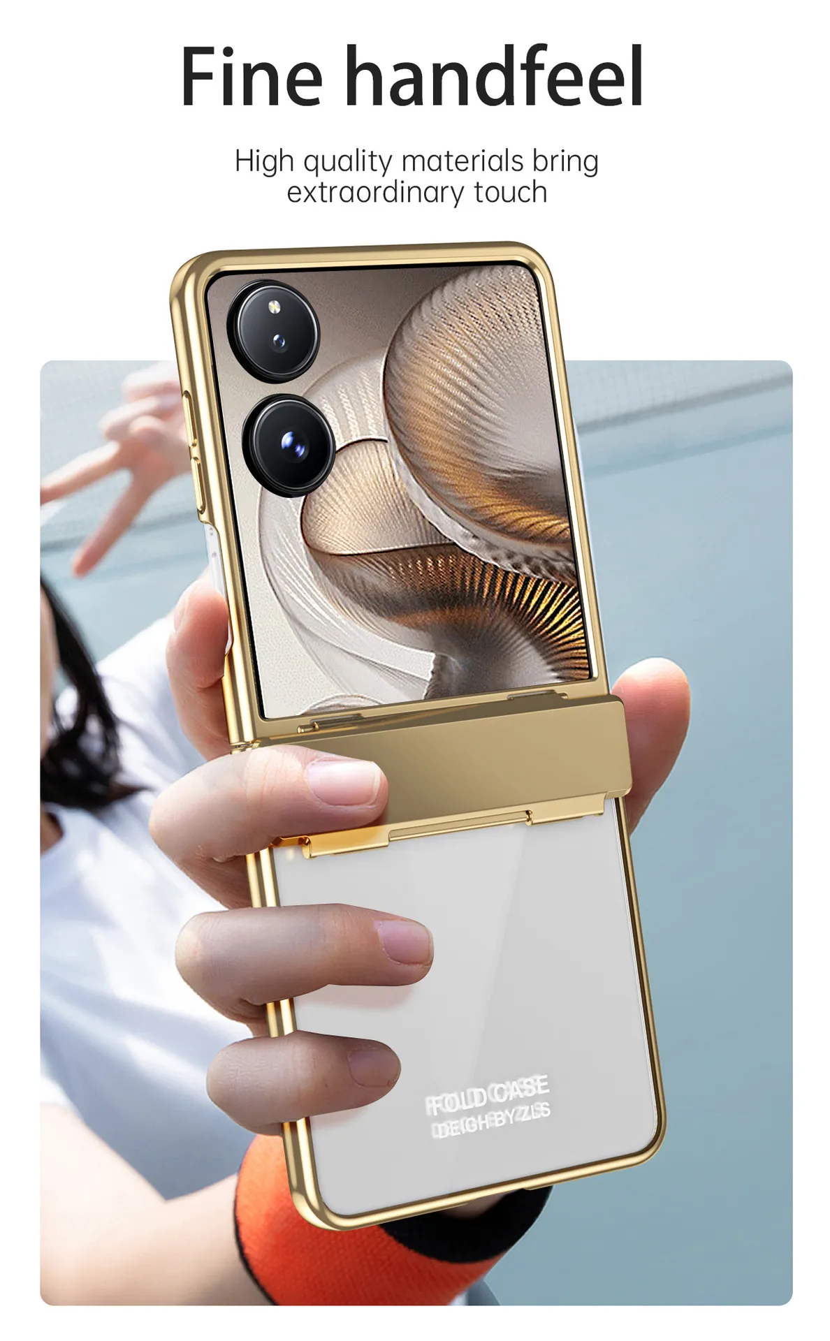Compatible with Xiaomi MIX Flip2 phone case, electroplated transparent hinge, drop-proof protective case for foldable screen.