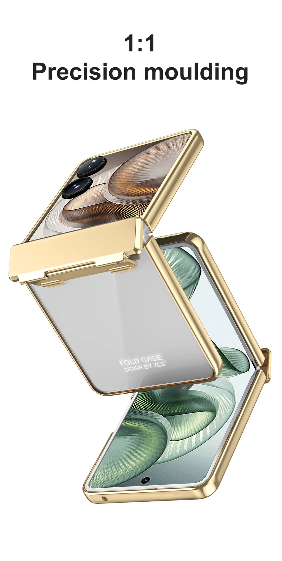 Compatible with Xiaomi MIX Flip2 phone case, electroplated transparent hinge, drop-proof protective case for foldable screen.