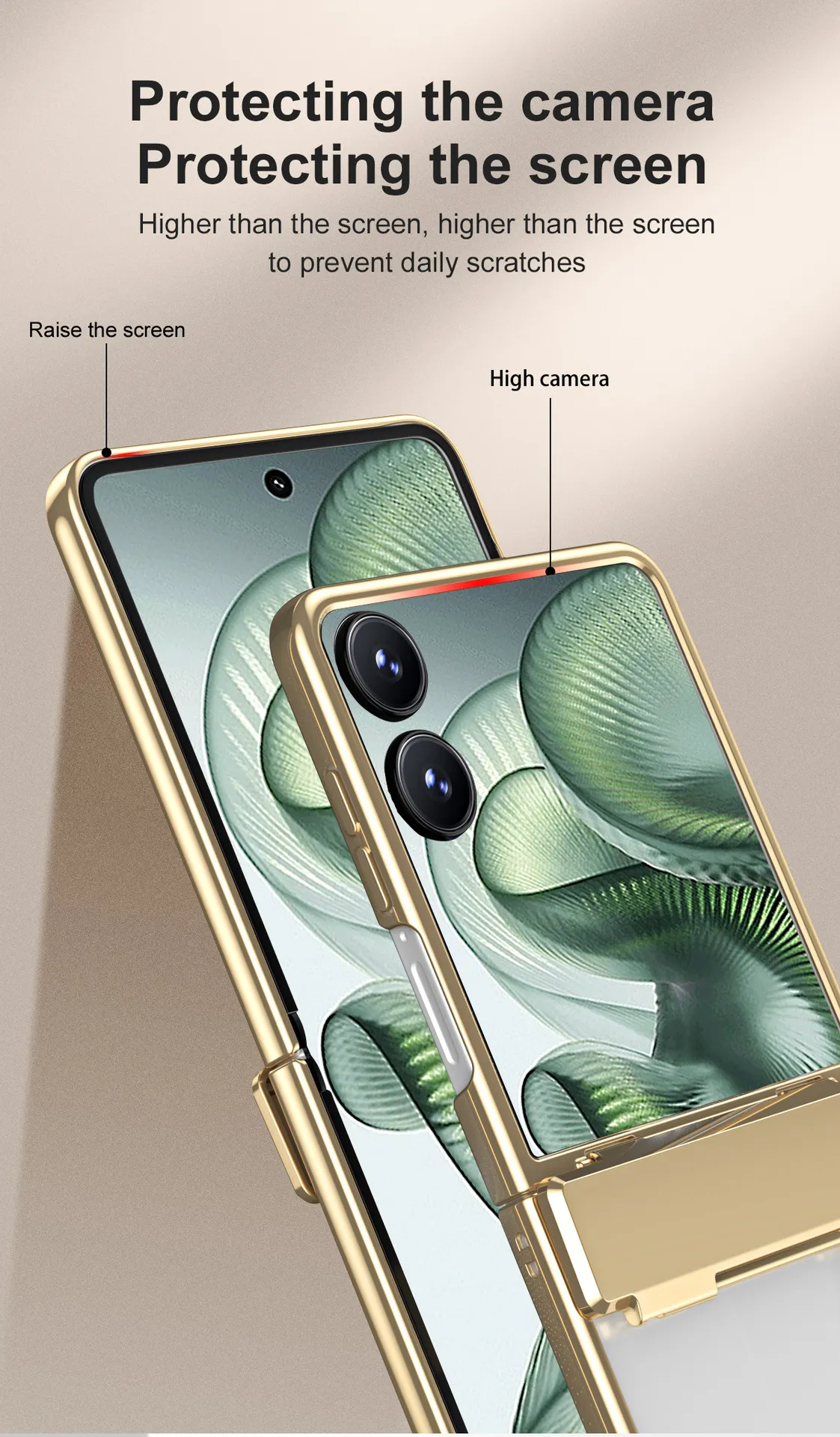 Compatible with Xiaomi MIX Flip2 phone case, electroplated transparent hinge, drop-proof protective case for foldable screen.
